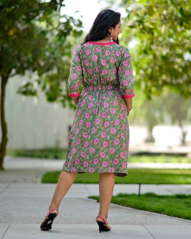Spring Floral Ruched Nursing Kurti