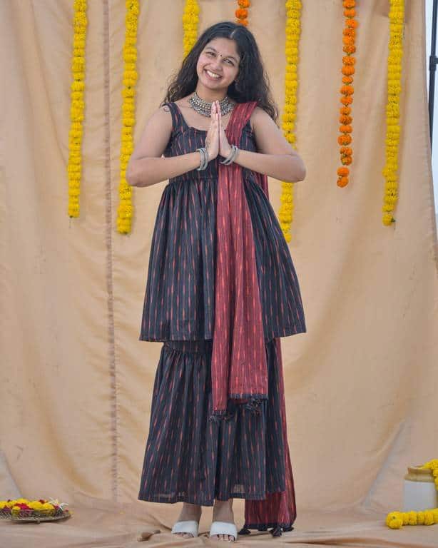 Raven Black Sharara Set