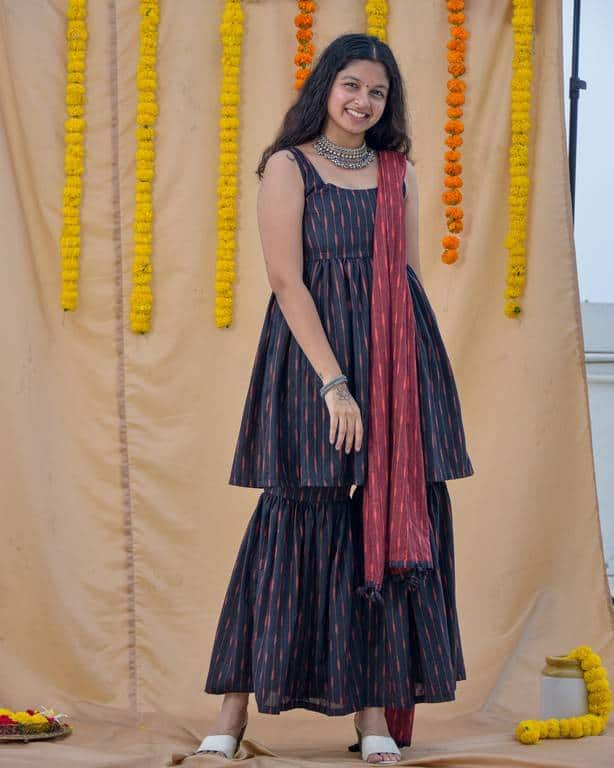 Raven Black Sharara Set