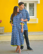 Indigo Warli Kaftan Couple