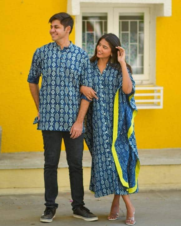 Indigo Warli kaftan Family Secondary image