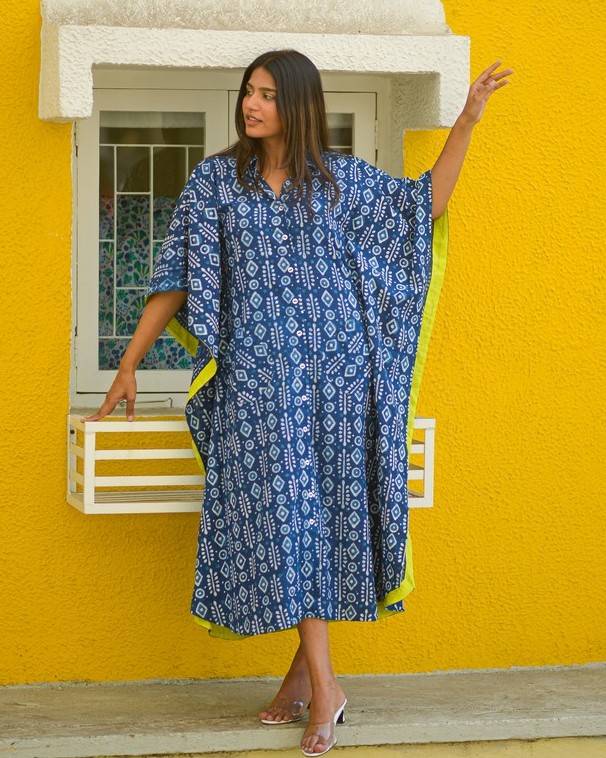 Indigo Warli Kaftan