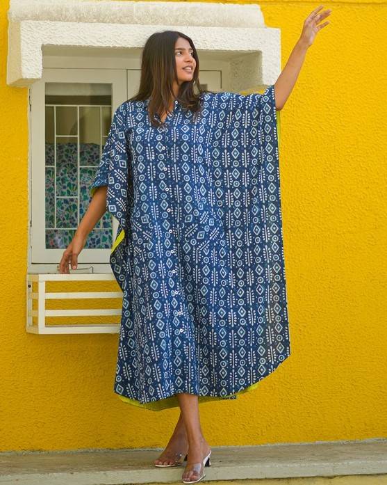 Indigo Warli Kaftan