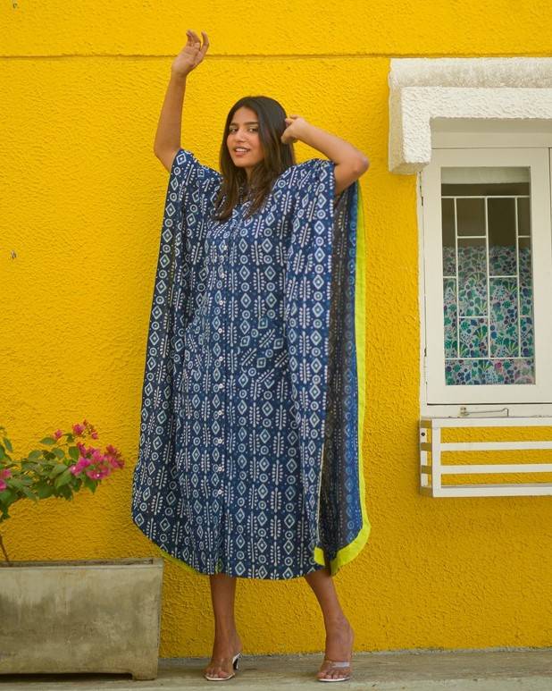 Indigo Warli Kaftan