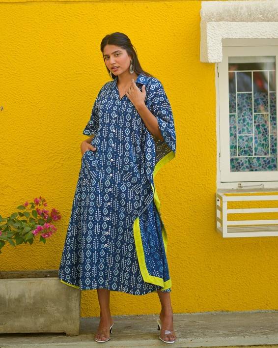 Indigo Warli Kaftan