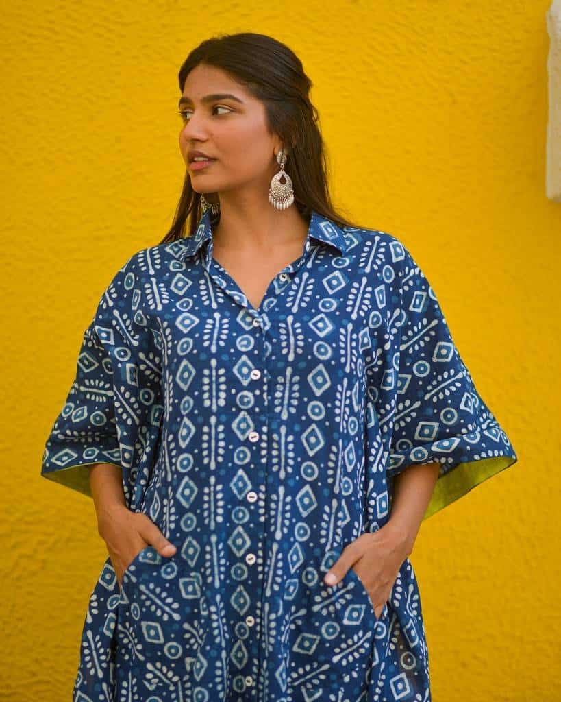 Indigo Warli Kaftan