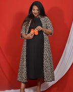 Black Aztec Jacket Maternity Dress
