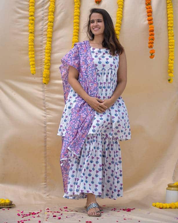 Serene Tulip Sharara Set