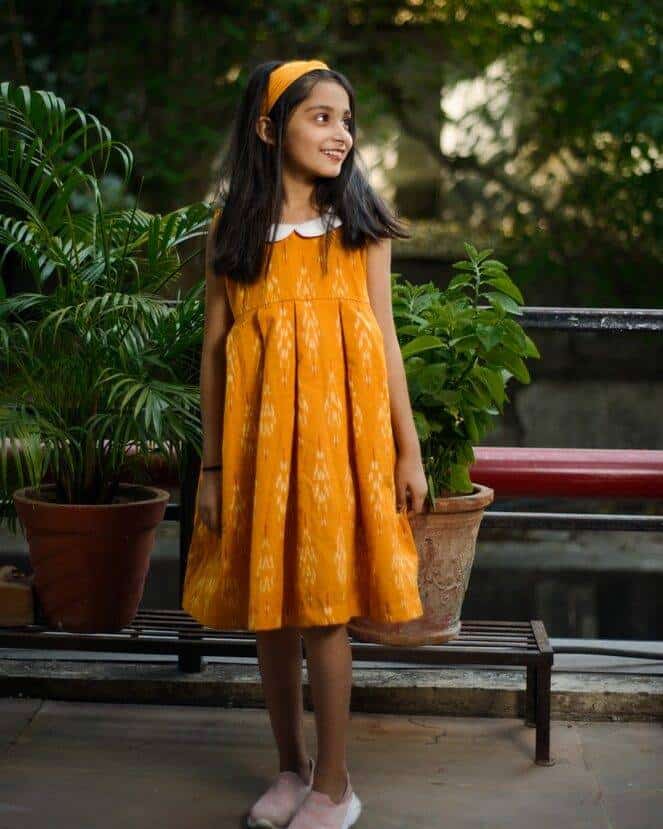 Canary Yellow Kids Dress Secondary image