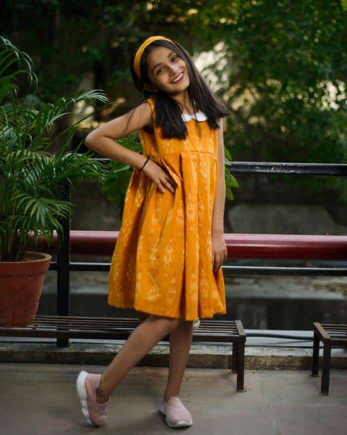 Canary Yellow Kids Dress Main image