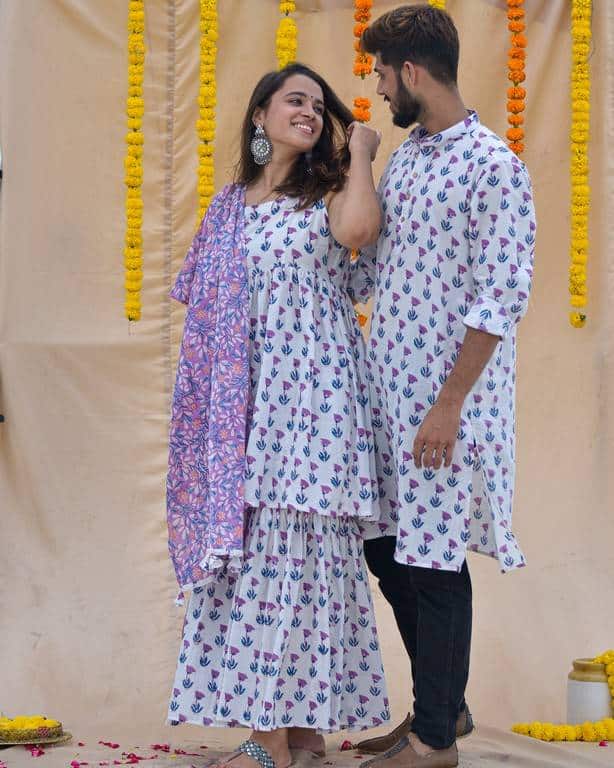 Serene Tulip Sharara Couple Set