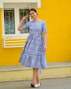 Pacific Blue Ikat Waves Dress