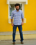 Pacific Blue Ikat Waves Shirt