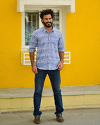 Pacific Blue Ikat Waves Shirt
