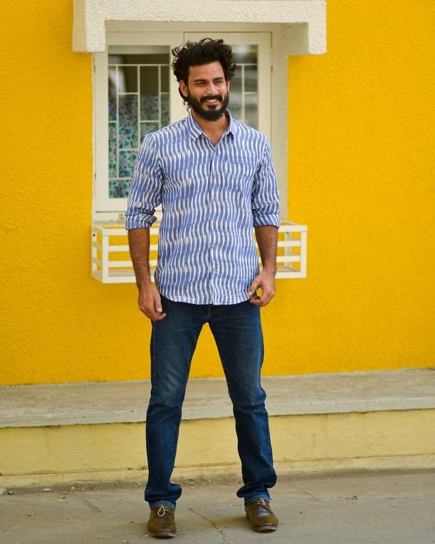 Pacific Blue Ikat Waves Shirt