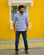 Pacific Blue Ikat Waves Shirt