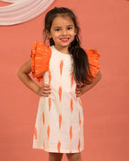 Willow White Ikat Kids Dress