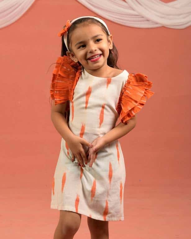 Willow White Ikat Kids Dress