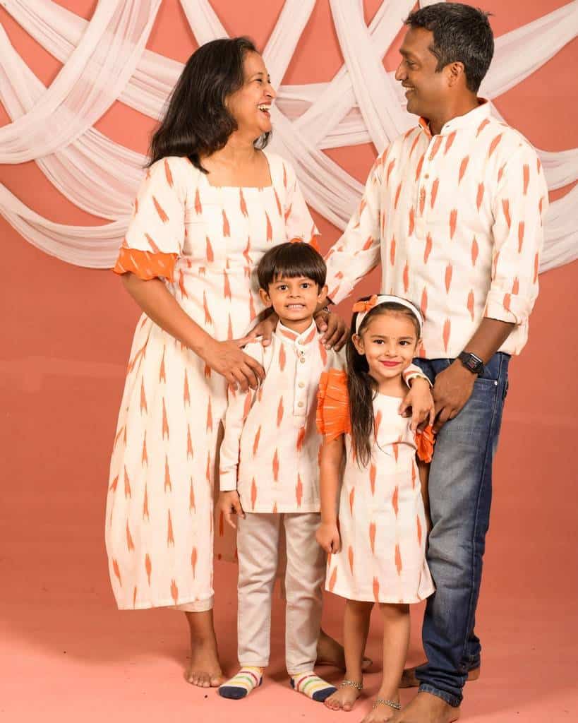 Willow White Ikat Family