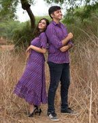 Wisteria Purple Senorita Ikat Couple