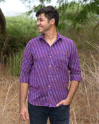 Wisteria Purple Ikat Shirt