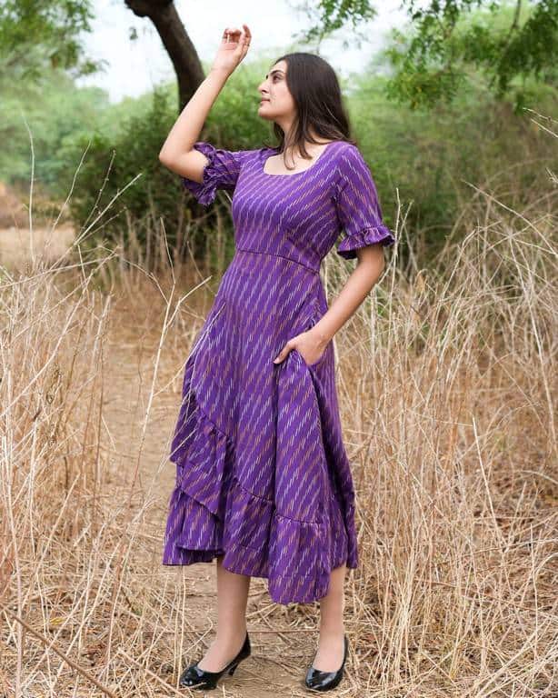Wisteria Purple Senorita Ikat Dress