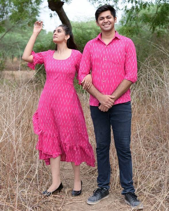 Pink Punch Senorita Ikat Couple
