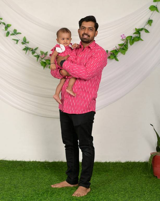 Pink Punch Ikat Father Daughter Twinning