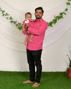 Pink Punch Ikat Father Daughter Twinning
