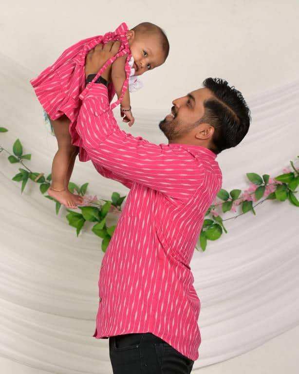 Pink Punch Ikat Father Daughter Twinning