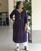 Purple Petunia Straight Kurta