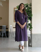 Purple Petunia Straight Kurta