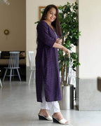 Purple Petunia Straight Kurta