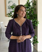 Purple Petunia Straight Kurta