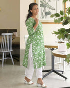 Emerald Green Straight Nursing Kurta