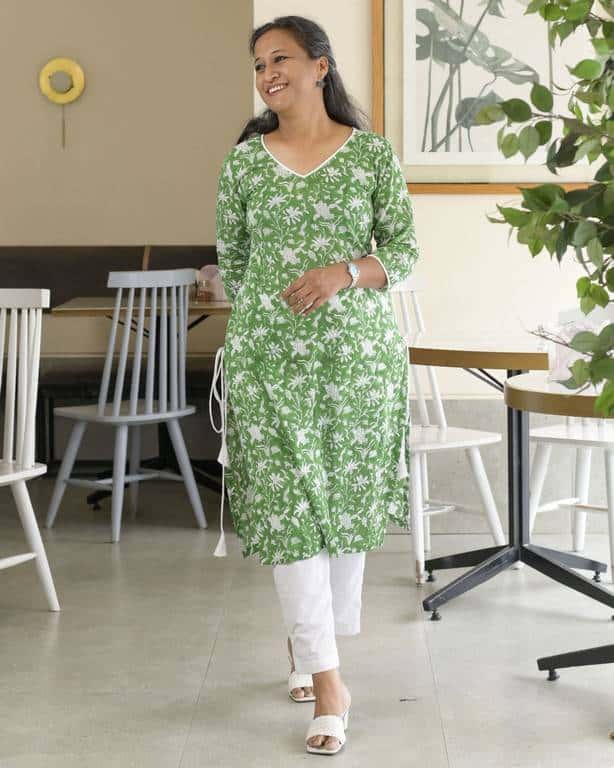 Emerald Green Straight Nursing Kurta