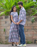 Grey Ikat Couple Set