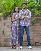 Grey Ikat Couple Set