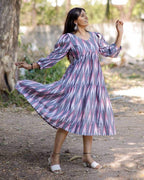 Grey Ikat Tiered Dress