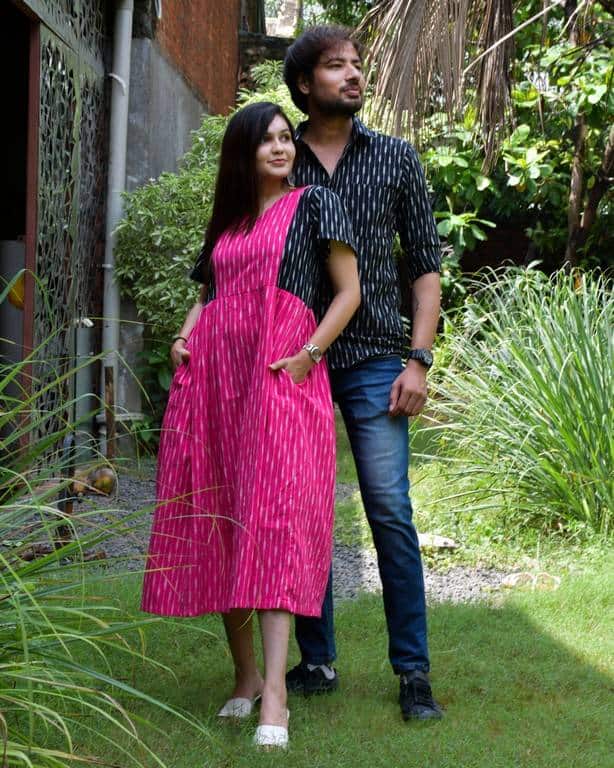 Pink Punch Ikat Pleated Family