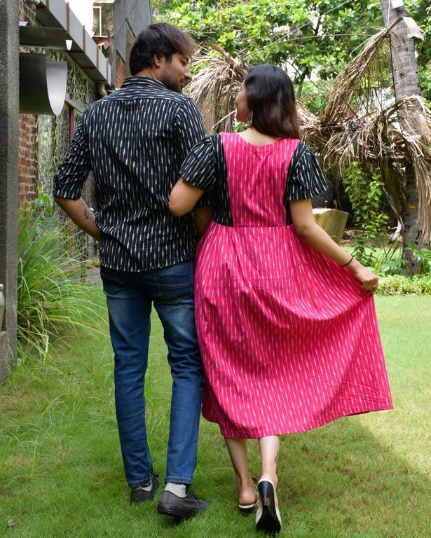 Pink Punch Ikat Pleated Family