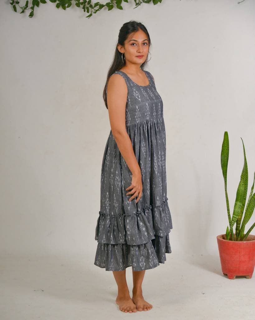 Grey Glam Nursing Dress Without Jacket