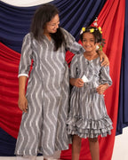 Grey Blast Kali Kurta Mother Daughters Twining