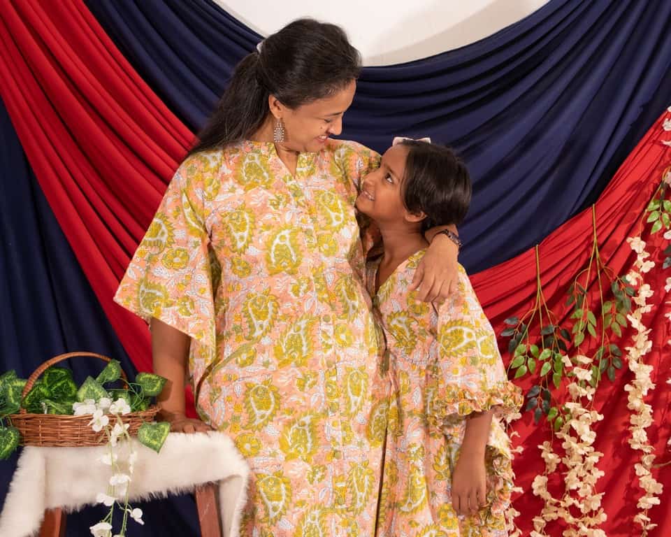 Pearl Floral Kaftan Mother Daughter Twinning