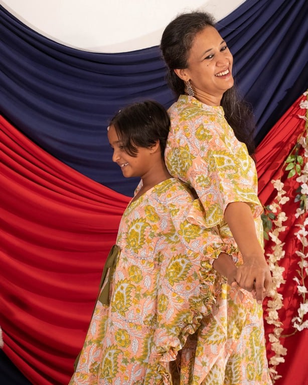 Pearl Floral Kaftan Mother Daughter Twinning