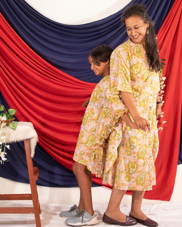 Pearl Floral Kaftan Mother Daughter Twinning