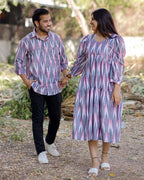 Grey Ikat Tiered Couple Set