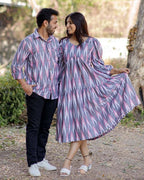 Grey Ikat Tiered Couple Set