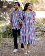Grey Ikat Tiered Couple Set