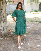 Pickle Green Nursing Dress with Belt
